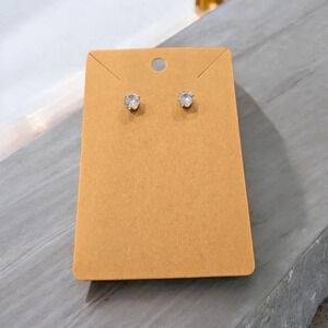 Gold Plated Rhinestone Stud Earrings